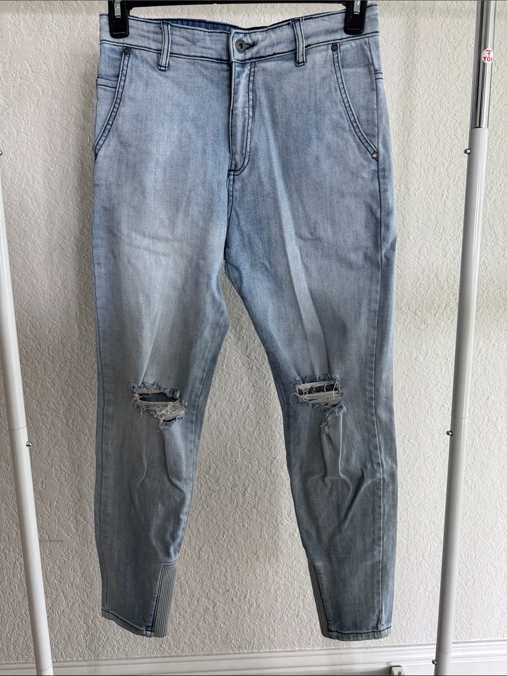 Zanerobe Light Blue Distressed Jogger Pants
